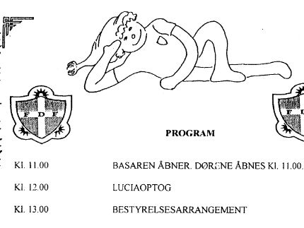 Program for Julebasaren i 2001. Basaren gav 45.000 kr. overskud.