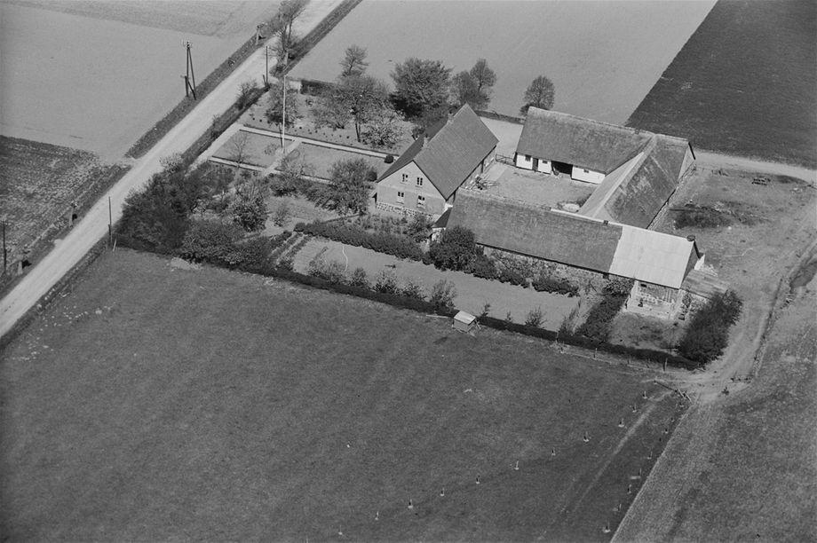 Rynkebjerggård som den så ud i 1936-38. Det Kongelige Bibliotek, Sylvest Jensen Luftfoto.