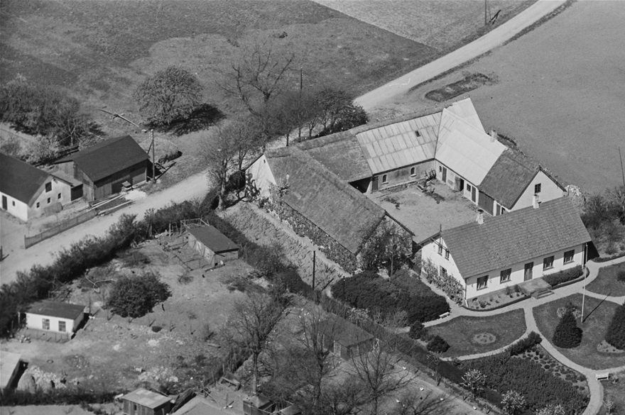 Rørkærgård som den så ud i 1936-38. Det Kongelige Bibliotek, Sylvest Jensen Luftfoto.